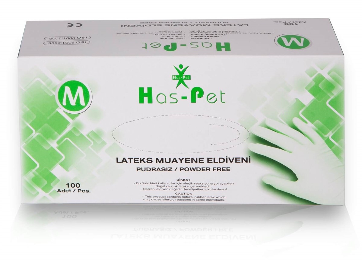 HASPET%20Latex%20Pudrasız%20Muayene%20Eldiveni%20